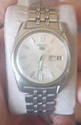 VINTAGE SEIKO 6119-8093 1970 Silver Dial Stainless Tone Band (Working) 21 Jewels