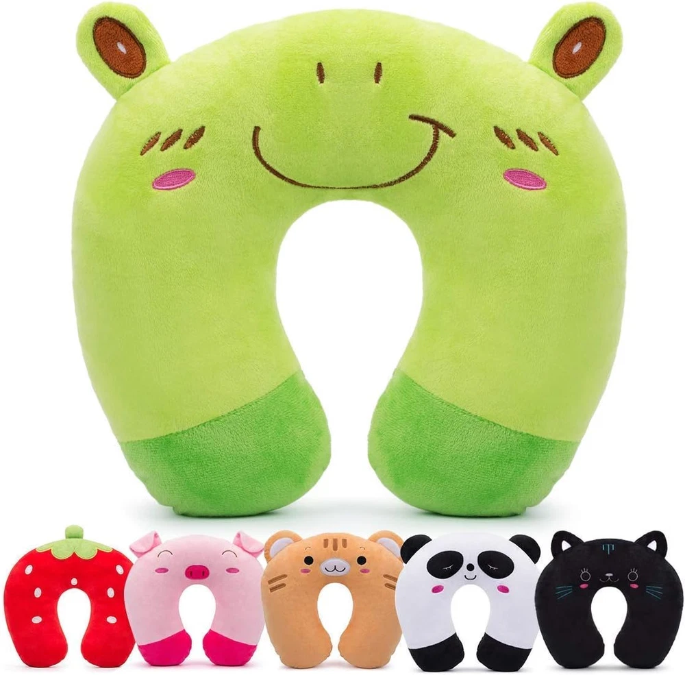 Cute Animal Travel Neck Pillow for Kids - Soft Support for Head and Neck