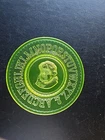 Uranium Vaseline Depression Glass ABC Plate - Glows W/ Black Light  8 " Plate