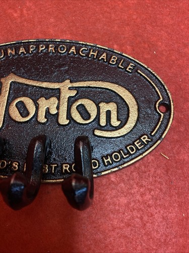 NORTON CAST IRON HOOK COAT HANGER TRIPLE HOOK HALLWAY UTILITY ROOM MAN BIKE CAVE - Bild 5 von 11