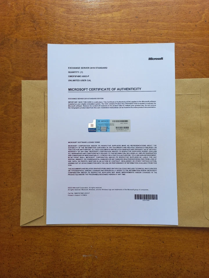 Microsoft Exchange Server 2019 ESTÁNDAR con CAL minoristas ilimitadas GMGF0F4MC auténtico Foto 4 de 4