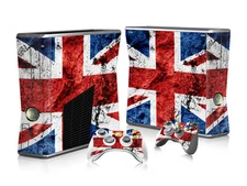 Xbox 360 Slim Skin Design Foils Sticker Screen Protector Set - Union Jack Motif