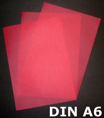 100 Blatt DIN A6 Transparentpapier Zanders Spectral 100g Farbe rot transparent