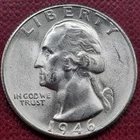 1946 S Washington Quarter BU UNC BRILLIANT UNCIRCULATED + CHEST FEATHERS #84873