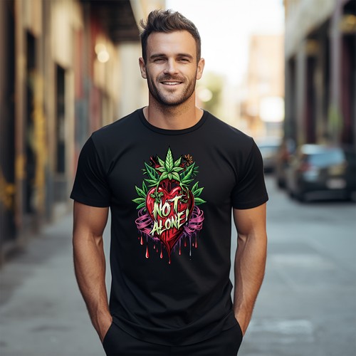 Weed Hemp_36 Heart Flower T-Shirt - Bring High Love Everywhere! Funny tee, Unise - Picture 9 of 46