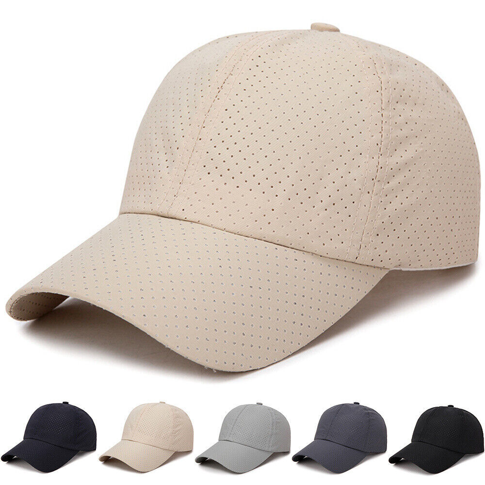 Adjustable Mesh Quick Dry Baseball Cap Womens Mens Breathable Sport