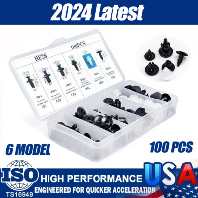 100x For Chrysler Bumper-Fender Liner Push Type Retainer Clips Fixing Fastener