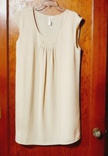 New Anybody Crepe Tunic with Pleats and Cap Sleeves DRESS QVC A96671 MEDIUM