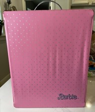 Vintage 1985 Mattel Barbie Pink Carrying Case Vinyl Doll Wardrobe 13" x 10" x 7"