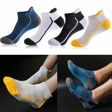 1/2/4pairs Mens Low Cut Breathable Ankle   Athletic Cushion Sport Running Socks
