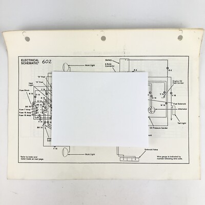 Excel 602 Tractor Electrical Wiring Schematic Manual +Wire Color/Gauge ...