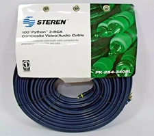 100 ft Heavy Duty 3 RCA to 3 RCA Composite Video/Audio Cable