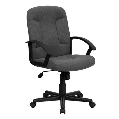 Flash Furniture Executive Chair 19.75'' Fabric Swivel Modern Gray Finish w/ Arms