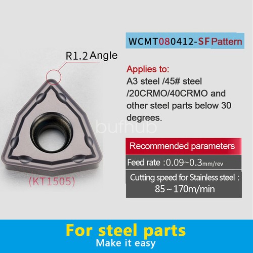 WCMT050308FN  WCMX WCGT ACZ330 10pcs CNC Carbide Turning Insert Grooving Blades - Picture 63 of 83