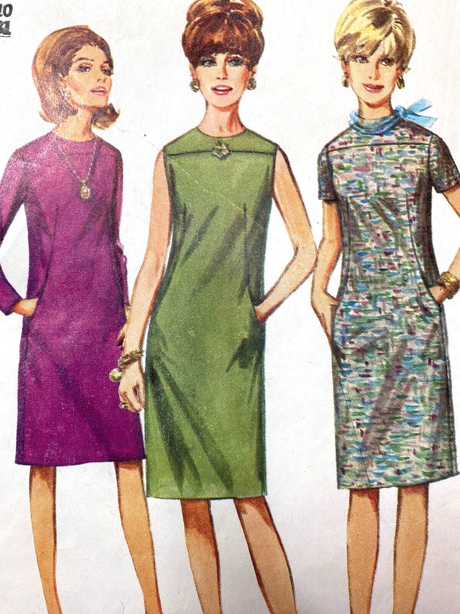Vintage 1960s Pattern Classic SHEATH DRESS Yoked Bodice Simplicity