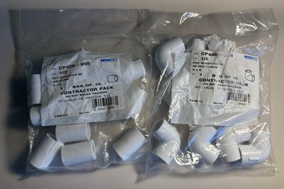 Nibco Schedule 40 Coupling And 90 Deg Elbow 1/2  CP429-005 CP406-005 10 Pack Eac