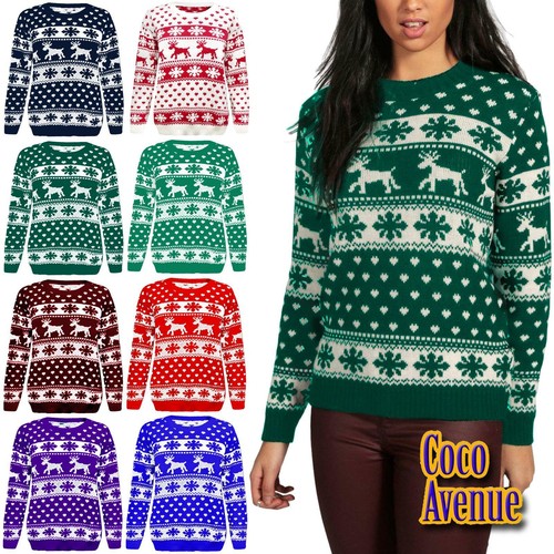 Ladies Snowflake Reindeer Christmas 