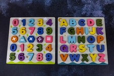 alphabet and numbers wooden puzzle