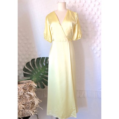 zara yellow wrap dress