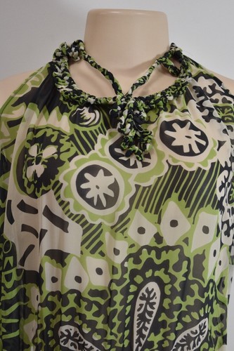 ETRO Milano Green SILK Multicolor Floral Dress Size 42 / 6 US On Sale - Picture 11 of 14
