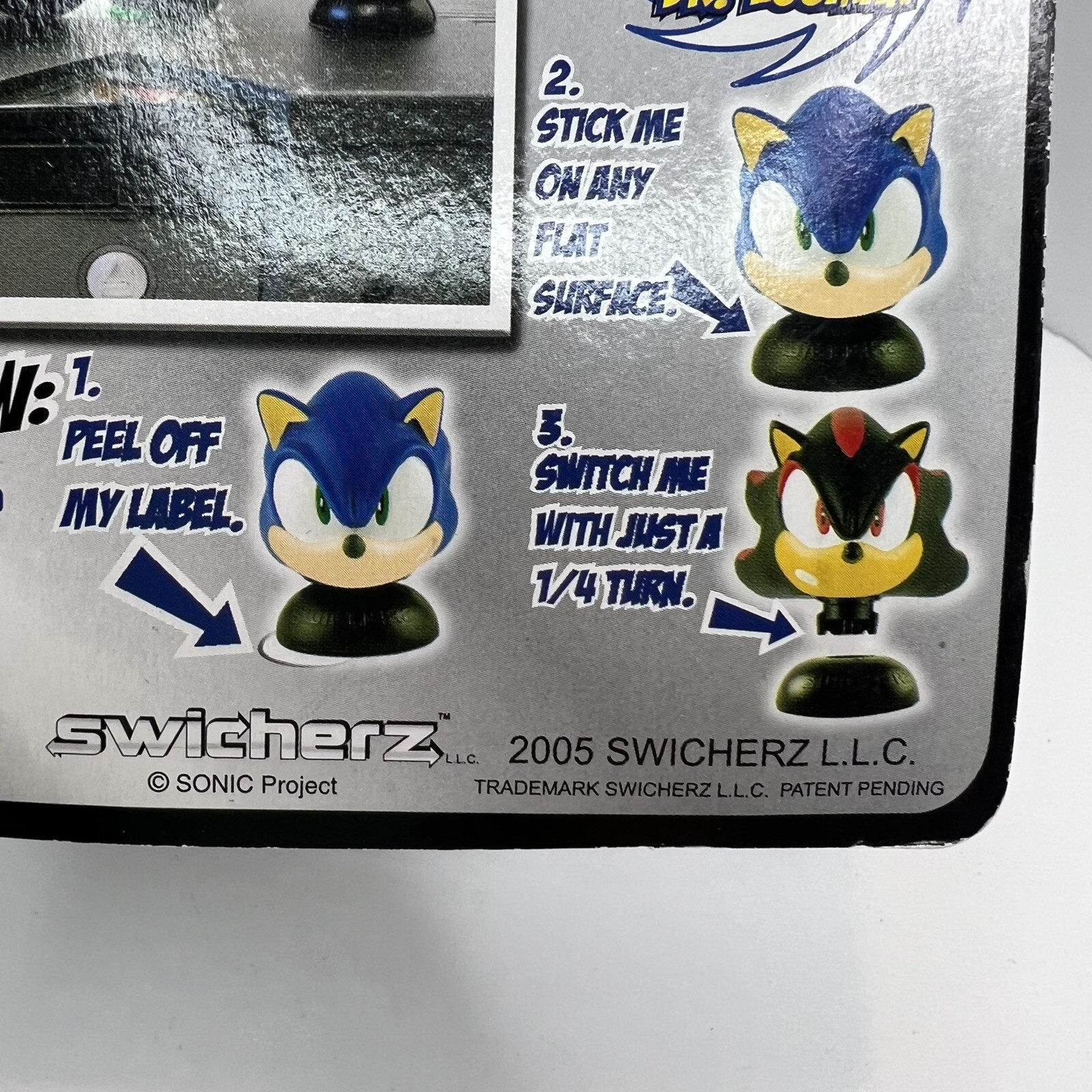 Sonic X 2005 Swicherz Self Stick Computer Interchangable Bust Action Figure  New