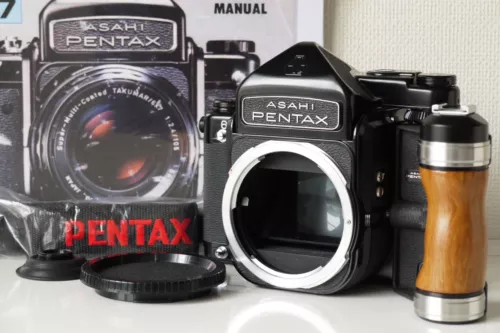 [MINT]Pentax 6x7 67 TTL Mirror Up Mup Medium Format Film Camera Grip Strap JAPAN
