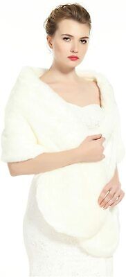 anmor Womens Shawl Wrap Faux Fur Scarf Stoles for Wedding Dresses AR17012