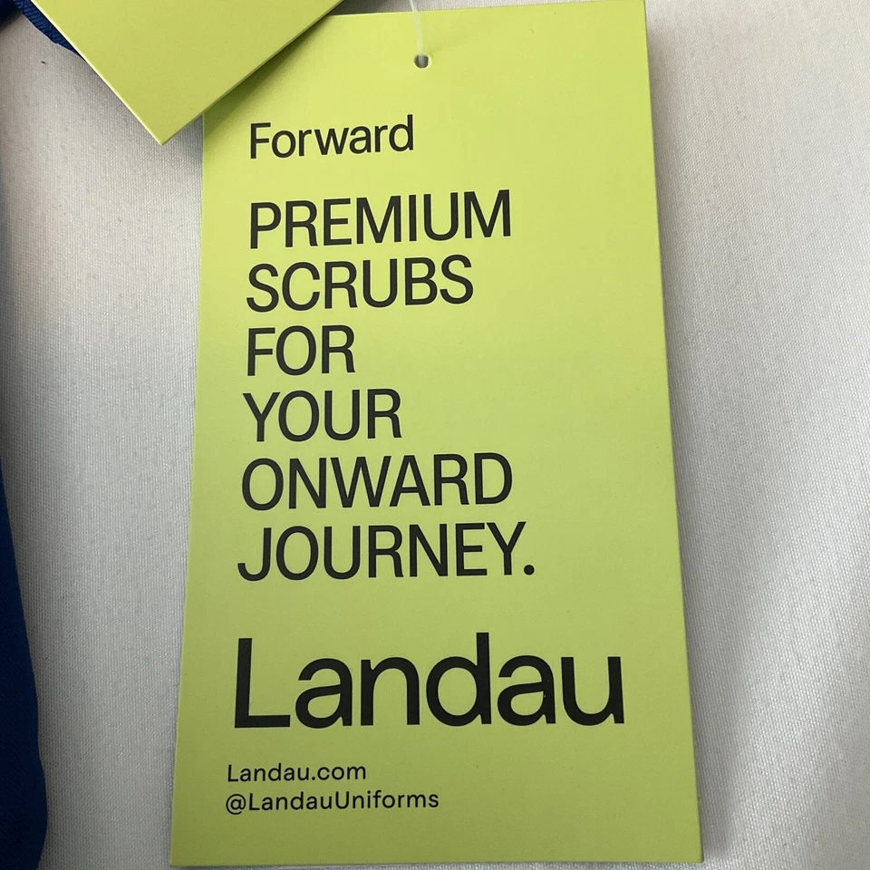 Blusa Médica Landau Para Hombre Talla L Azul Cuello en V Detalle de Cremallera Manga Corta Elastizada Foto 3 de 4