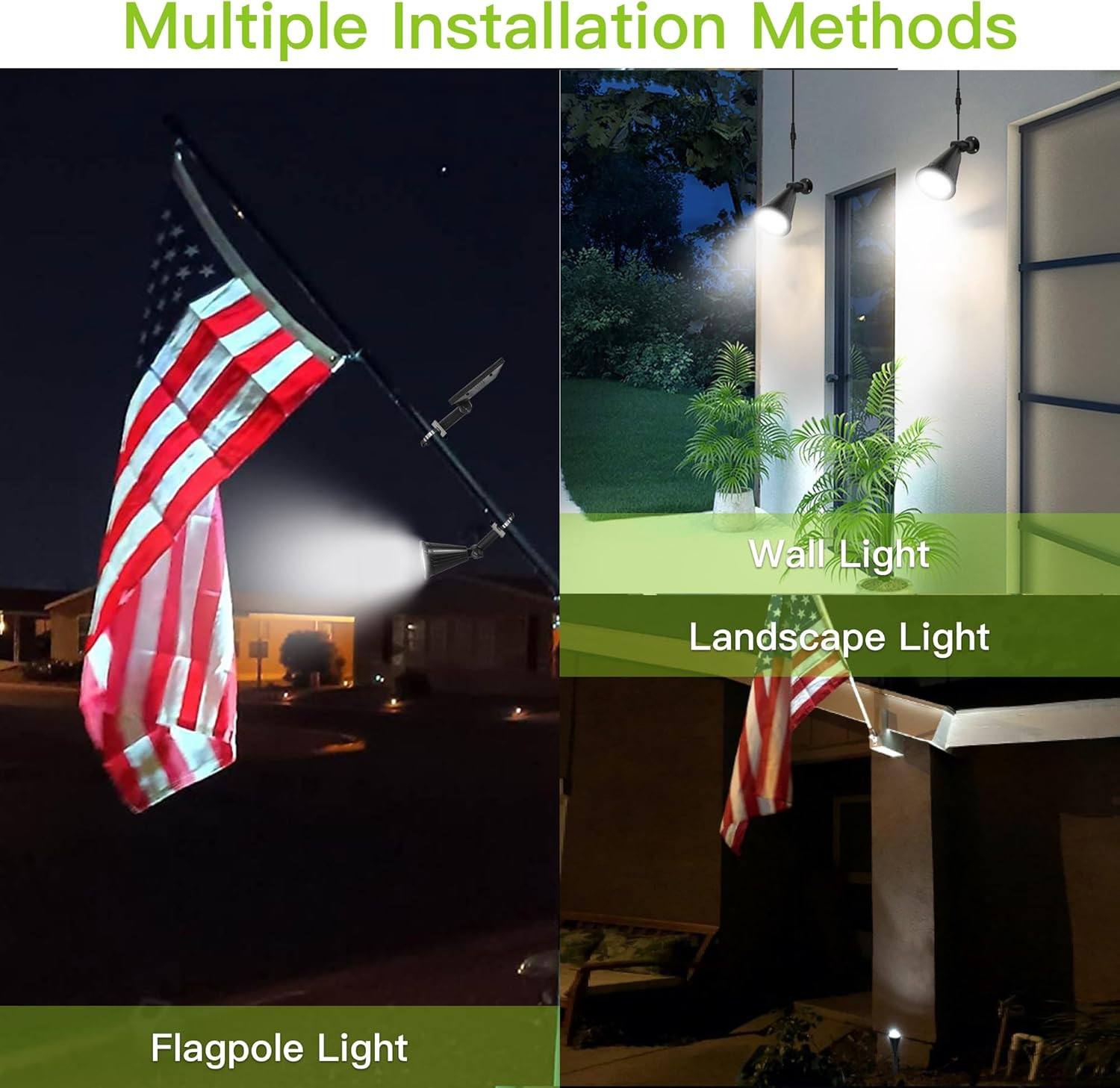 Solar Flag Pole Light, Solar Powered Flag Lights Outdoor Dusk to Dawn for Outdoo