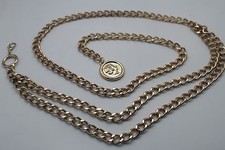 Women Metal Chain Fancy Belt Waist Hip Gold Greek Coin Charm Buckle Size M L XL