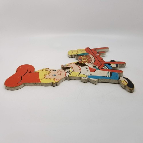 Vintage Dolly Toy Co Nursery Decor Boy Baking Cake Wall Plaque Cardboard 1957 - Picture 4 of 4