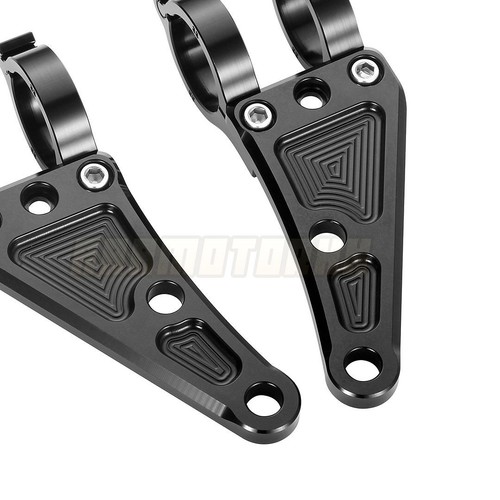 Tubos de horquilla CNC soporte de montaje de faros horquilla soporte para lámpara de oreja 42 mm M10 negro - Imagen 2 de 6