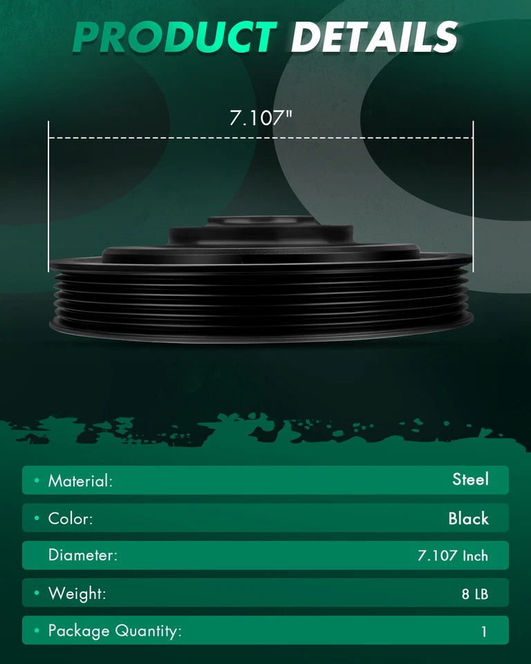 Polia de virabrequim balanceador harmônico Acura TL 3,2L para Honda Odyssey Pilot 3,5L - Imagem 3 de 4