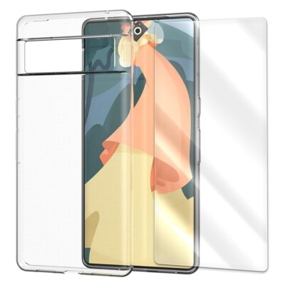 Premium Real Anti-Bubble Screen Protector TPU Case fits Google Pixel 7 Verizon