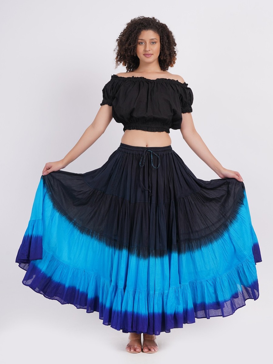 Women's 25 Yard Tribal ATS 100% Cotton Black Turquoise Royal