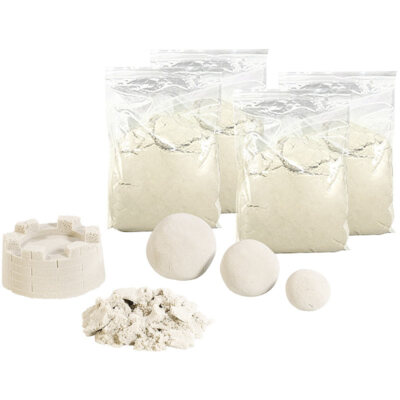 Playtastic Spielsand: 4er-Set kinetischer Sand, fein, beige, insgesamt 4 kg