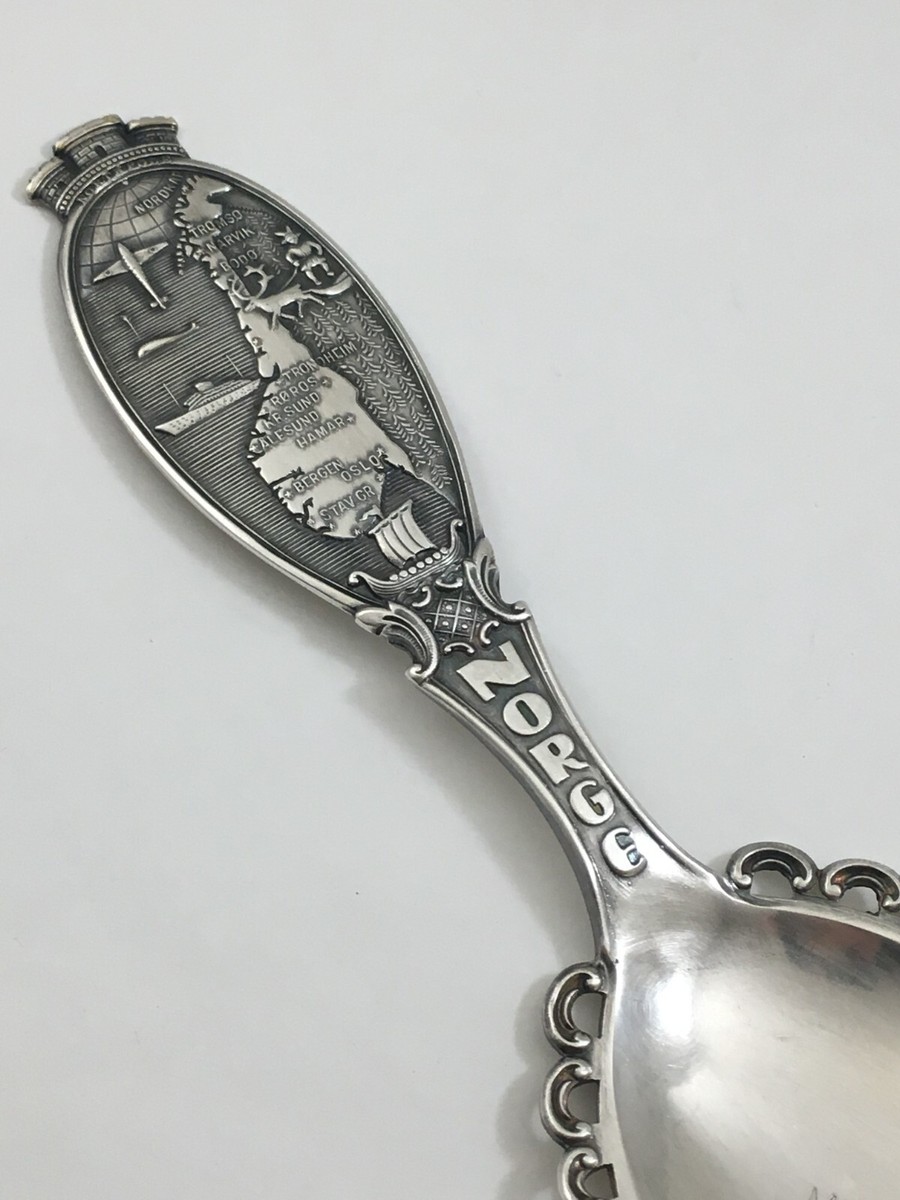 Norge Silver Plated Souvenir Spoon T.K. 40G Norway Mosheim | eBay