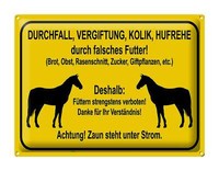 Blechschild Hinweis 40X30 Cm FüTtern Strengstens Verboten Deko Schild Tin Sign
