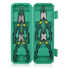 4Pcs 7" Internal/External Snap Ring Pliers Set Heavy Duty Circlip Pliers Kit