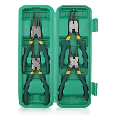HULIOU 4Pcs 7" Internal/External Snap Ring Pliers Set Heavy Duty Circlip Pliers Kit