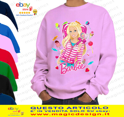 BARBIE RAGLAN SWEATSHIRT RUNDHALS KINDER FASHION CANDY JHK O FRUIT OF THE LOOM