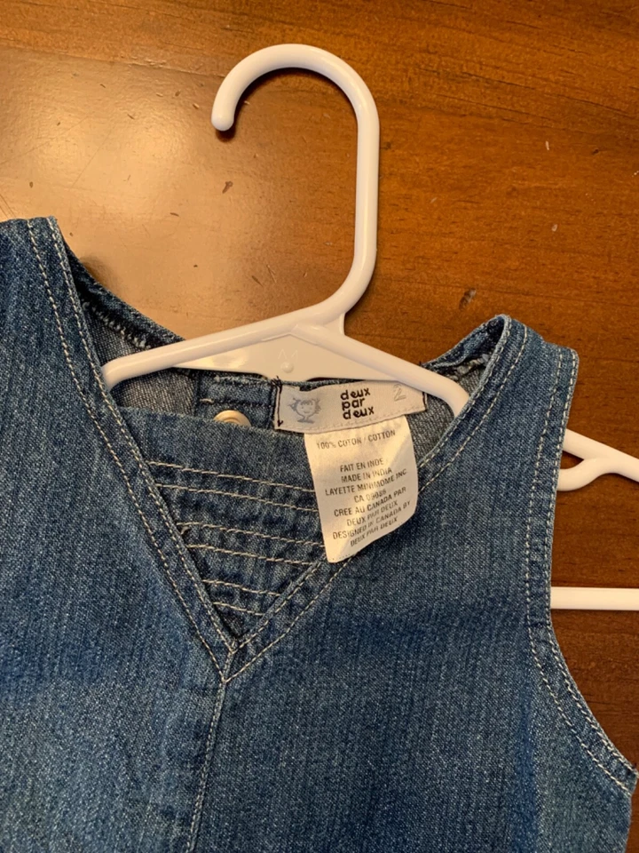 Vestido jersey vaquero Deux par Deux para niñas talla 2T Foto 2 de 3