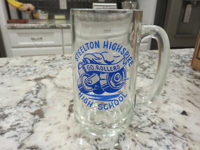 Vintage Steelton Highspire PA High School Rollers Glass Beer Mug 1970's EUC