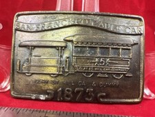 SAN FRANCISCO CABLE CAR Clay St. Hill Car  Dummy 1873 METAL BELT BUCKLE - USED
