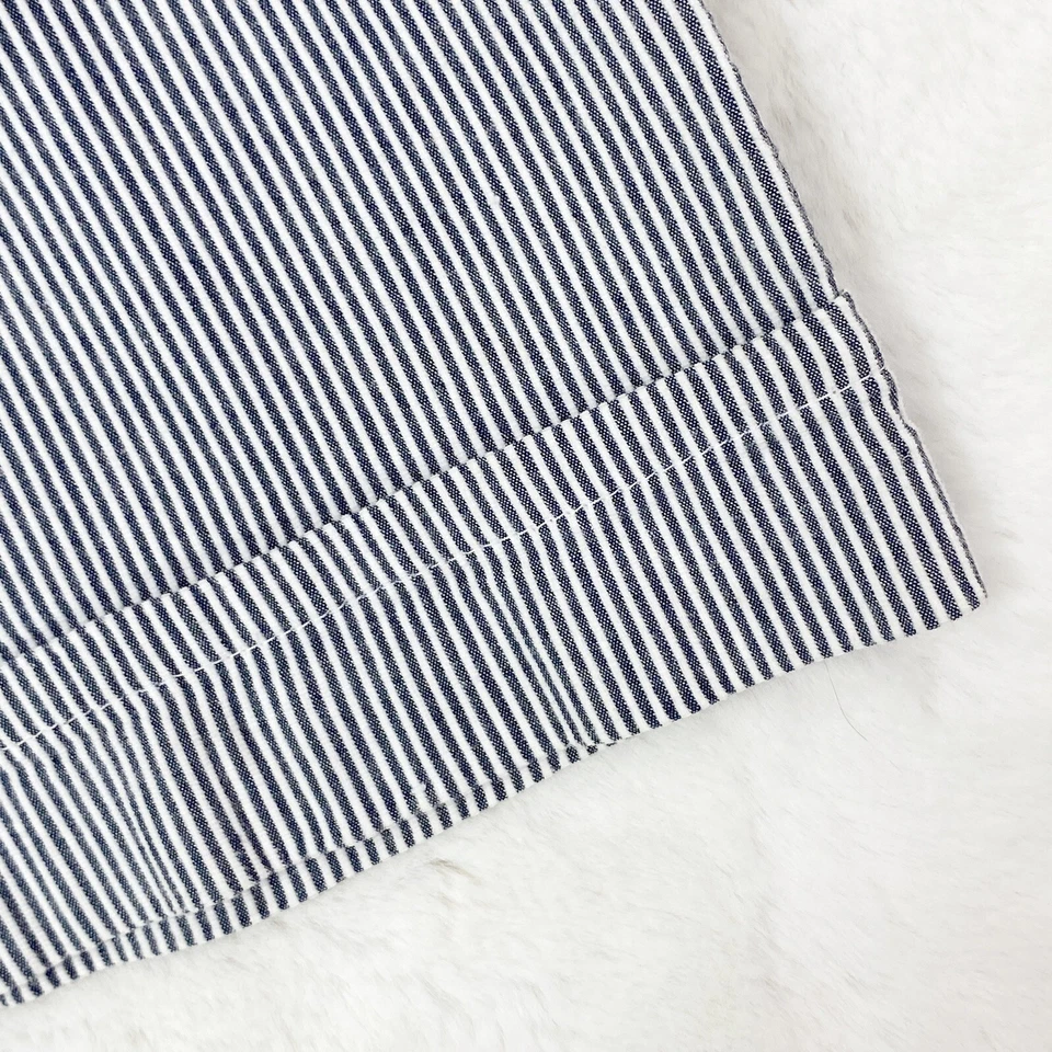 Pantalones Cortos Larry Levine Mujer 8 Negro Blanco Seersucker Rayas Bermudas Algodón Elástico Foto 4 de 4