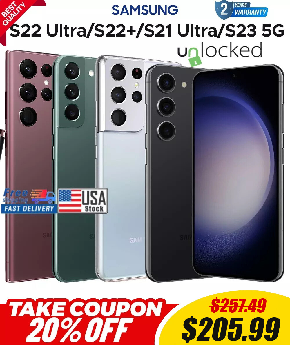 New Samsung Galaxy S22 Ultra S21 Ultra S23 Ultra 5G Factory Unlocked ALL CARRIER