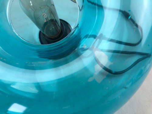 Lampada a sospensione lampada a sospensione lampada a pedale vetro azzurro turchese - Foto 7 di 10