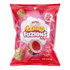 Stuffed Puffs Fruity Punch Gummy Fuzions 4.23oz Crunchy Coating Sour Fruitty