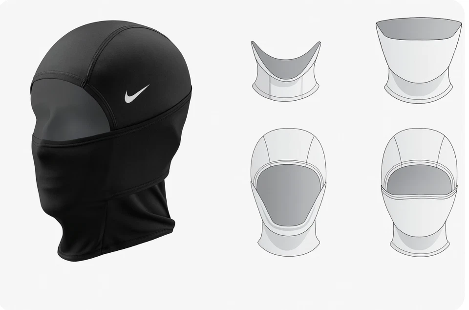 Nike Pro Therma-fit Hyperwarm Capucha Máscara de esquí Negro, Balclava, Fútbol, Correr, Foto 4 de 4