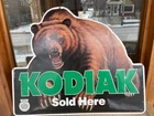 Vintage Kodiak Sold Here Metal Tin Smokeless Tobacco Promotional Sign 20” x 17”
